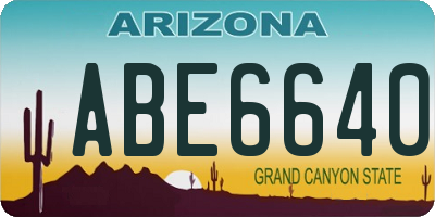 AZ license plate ABE6640