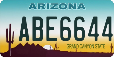 AZ license plate ABE6644