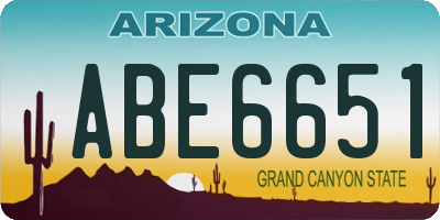 AZ license plate ABE6651