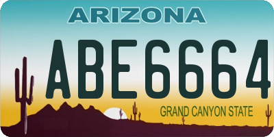 AZ license plate ABE6664