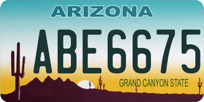 AZ license plate ABE6675