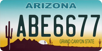 AZ license plate ABE6677