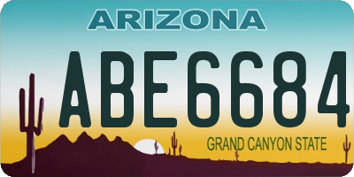 AZ license plate ABE6684