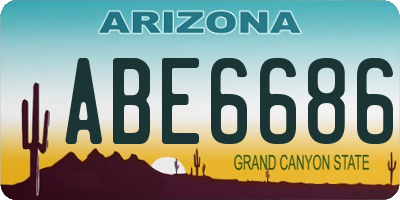 AZ license plate ABE6686