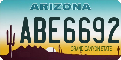 AZ license plate ABE6692