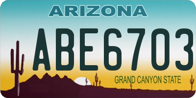 AZ license plate ABE6703