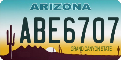 AZ license plate ABE6707