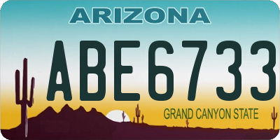 AZ license plate ABE6733