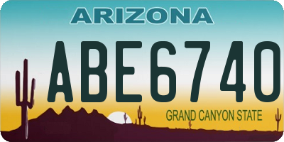 AZ license plate ABE6740