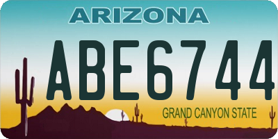 AZ license plate ABE6744