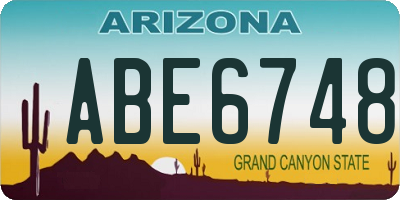 AZ license plate ABE6748