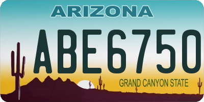 AZ license plate ABE6750