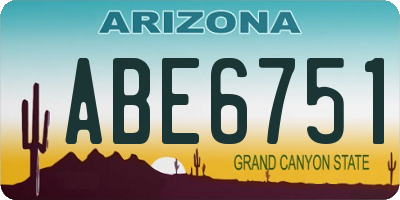 AZ license plate ABE6751