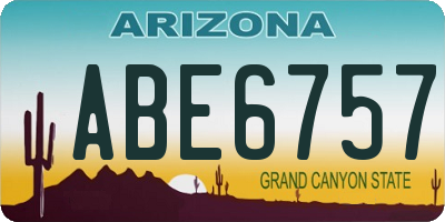 AZ license plate ABE6757
