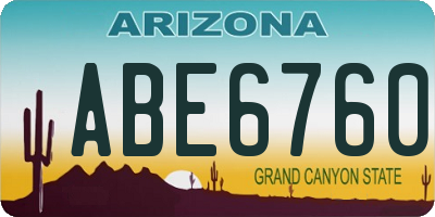 AZ license plate ABE6760