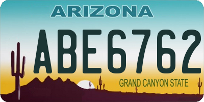 AZ license plate ABE6762