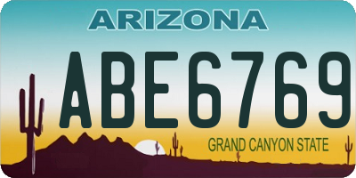 AZ license plate ABE6769