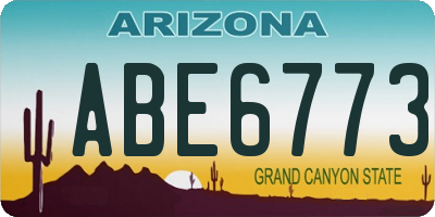AZ license plate ABE6773