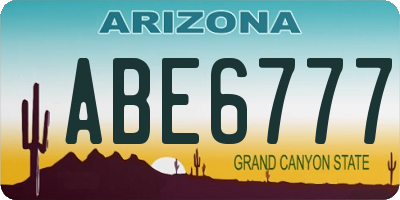 AZ license plate ABE6777