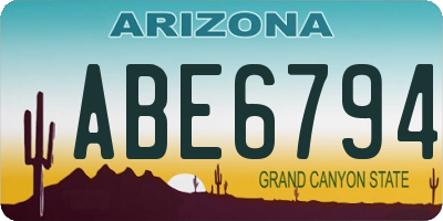 AZ license plate ABE6794