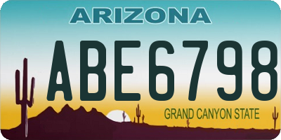 AZ license plate ABE6798