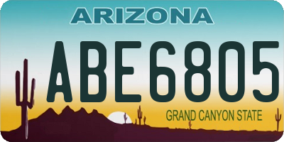 AZ license plate ABE6805