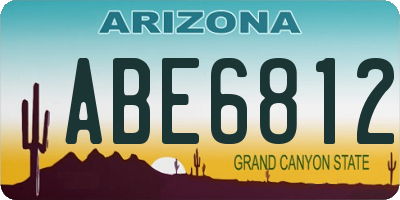 AZ license plate ABE6812