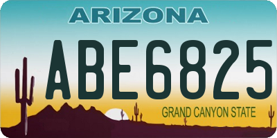 AZ license plate ABE6825