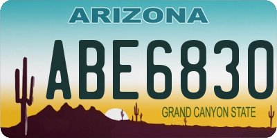AZ license plate ABE6830