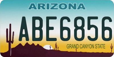 AZ license plate ABE6856