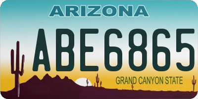 AZ license plate ABE6865