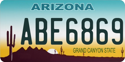 AZ license plate ABE6869