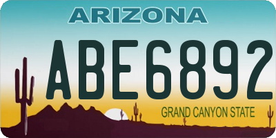 AZ license plate ABE6892