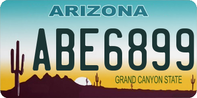 AZ license plate ABE6899