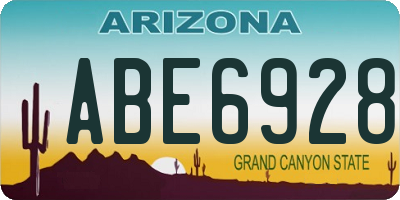 AZ license plate ABE6928