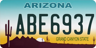 AZ license plate ABE6937