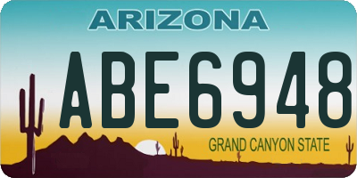AZ license plate ABE6948