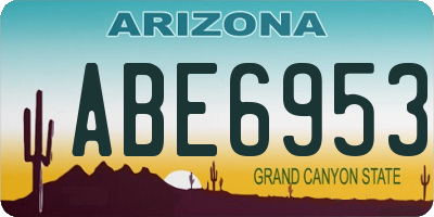 AZ license plate ABE6953