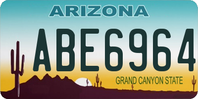 AZ license plate ABE6964