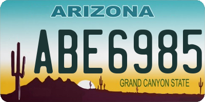 AZ license plate ABE6985