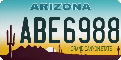 AZ license plate ABE6988