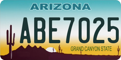 AZ license plate ABE7025