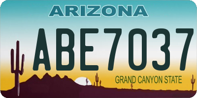 AZ license plate ABE7037