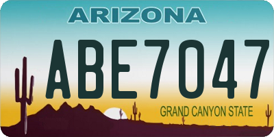 AZ license plate ABE7047