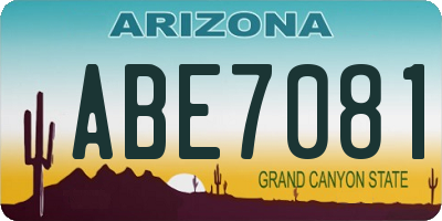 AZ license plate ABE7081