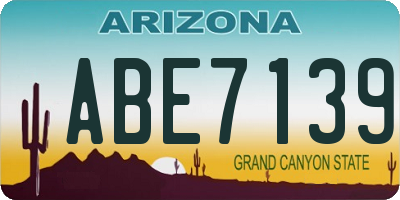 AZ license plate ABE7139