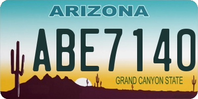 AZ license plate ABE7140
