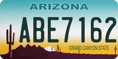 AZ license plate ABE7162