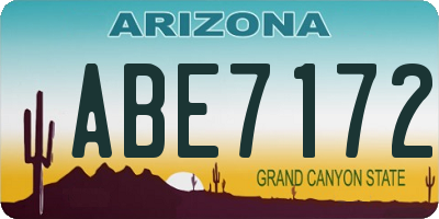 AZ license plate ABE7172