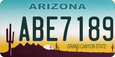 AZ license plate ABE7189